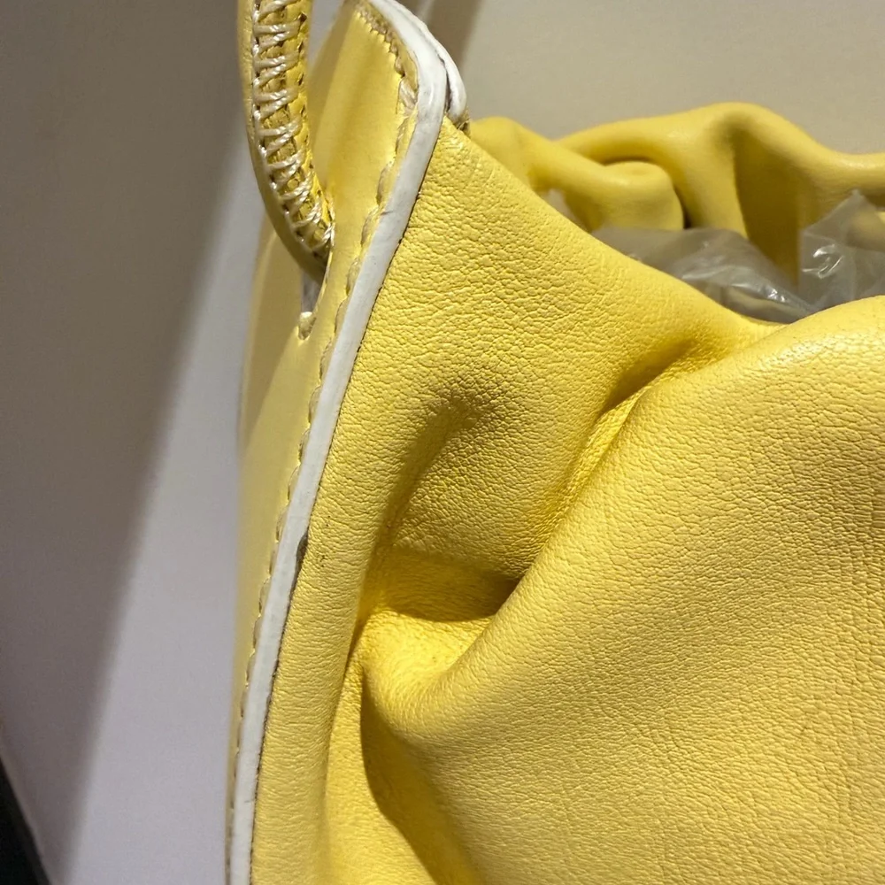 STAUD Bright Yellow Drawstring Shoulder Bag